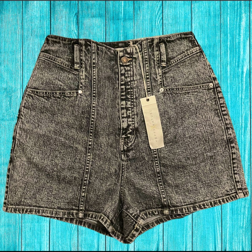 Happy nature ultra high rise seamed shorts NWT